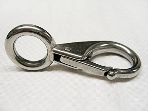 Quick Release Snap Hook with Fixed Eye Size 0 (55MM Stainless Steel Boat Shackle Attachment)