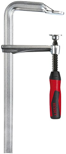 BESSEY Ganzstahl-Schraubzwinge GZ40-12-2K, Spannweite 400 mm Ausladung 120 mm, Sicherheit durch geradlinige Kraftübertragung am Gleitbügel, Gewicht 1,62 Kg