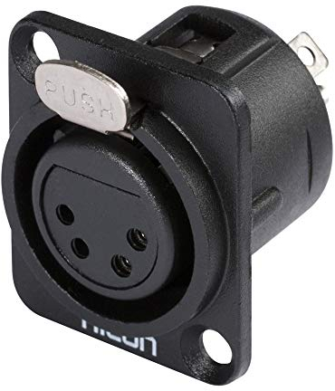 HICON Einbaubuchse XLR Buchse 4-pol D-Tap Schwarz | HI-X4DF-G