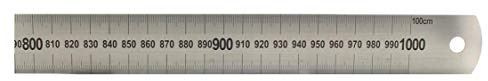 hedue® Stahllineal 1500 mm - Stahlmaßstab mit Millimeterskala, rostfreies Edelstahl Lineal Metall, robustes Metalllineal 150 cm