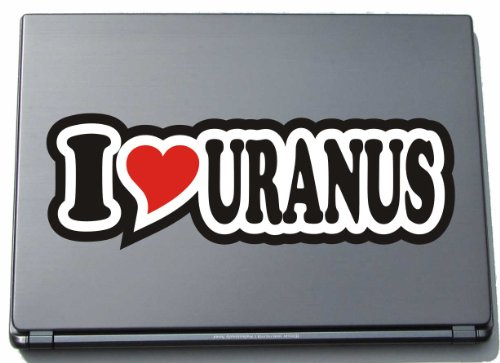 INDIGOS UG Laptop Aufkleber I Love Uranus 297 mm - Notebook Aufkleberskin - Dekoration für Laptopdeckel - für Studenten, Büro, Schule, Uni