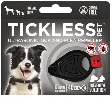 Tickless Pet - Ultraschallgerät gegen Zecken und Flöhe für Haustiere - Schwarz