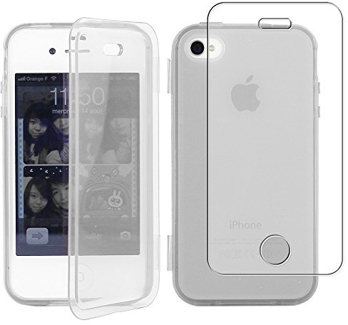 ebestStar - Cover Compatibile con iPhone 4, 4S Custodia Silicone Portafoglio Gel TPU, Protezione Anti Shock AntiGraffio Antiscivolo, Trasparente [Apparecchio: 115.2 x 58.6 x 9.3mm, 3.5'']