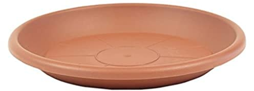 greemotion Soucoupe pour pot de fleur rond couleur terre cuite Ø17 cm - Dessous de pot de fleurs en plastique - Sous-pot pour plantes - Plateau pour pot de fleurs rond