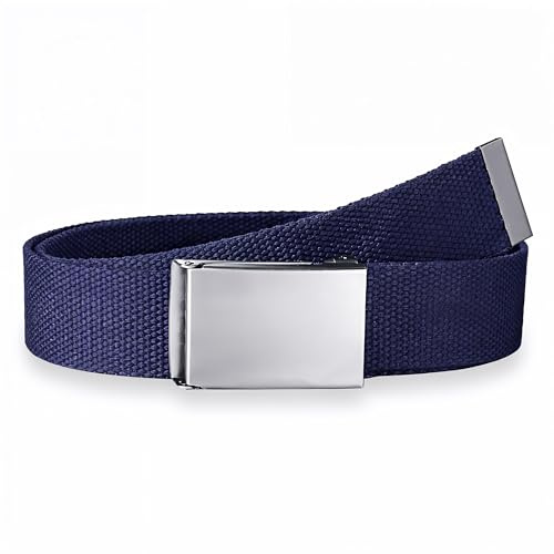 WedDecor Canvas Tactical Belt with Shiny Metal Buckle - Unisex Adjustable Fabric Belt for Men, Women, Sports & Outdoor Fashion Accessories