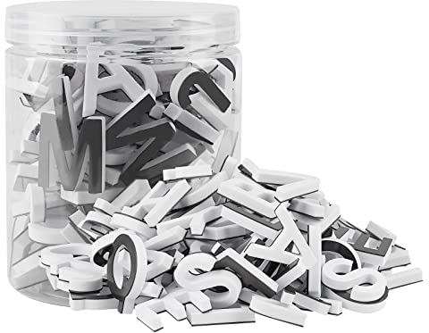 Lzttyee Dekorative magnetische Eva-Alphabet-Buchstaben/arabische Ziffern für Kühlschrank/Whiteboard (117 Buchstaben, weiß)