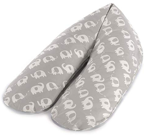Theraline Das Komfort Stillkissen | 180 cm | Polyester Hohlfaser Füllung | inkl. Bezug Elefantenherde