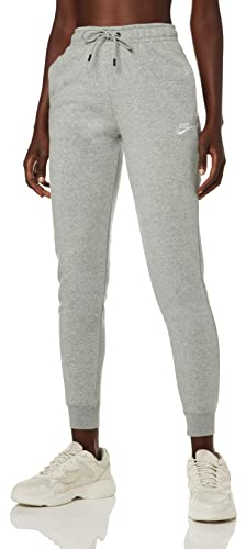 Nike Womens W NSW Essntl Pant Reg FLC Jogginghose, Dark Grey Heather/Matte Silver/White, 2XL