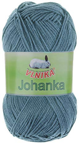 50g Strickgarn Johanka Strick-Wolle Handstrickgarn Klassikgarn Sommergarn Farbwahl, Farbe:107 blaugrau