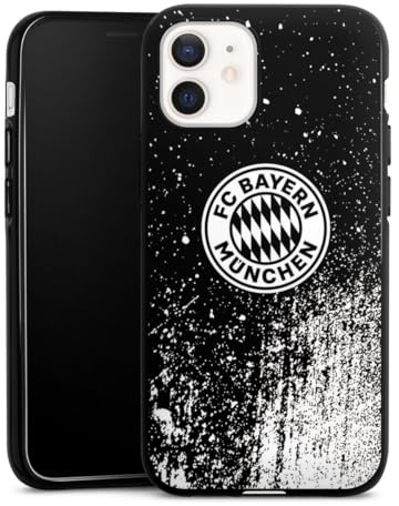 Silikon Hülle kompatibel mit Apple iPhone 12 Case schwarz Handyhülle FC Bayern München Offizielles Lizenzprodukt FCB