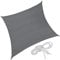 tectake® Toldo Vela, Resistente, Toldos Exterior Terraza, Toldo Camping, con Anillas de Acero y Cuerdas Tensoras, Tela para Patio Exterior o Terraza - 5 x 5 m Rectangular Gris
