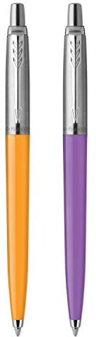 Parker Jotter Originals Kugelschreiber | Klassisches Gelb | Magenta | Blau & Grün | Mittlere Spitze | schwarze Tinte | 4 Stück