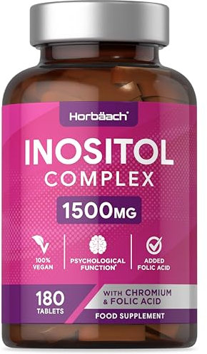 Myo Inositol and D Chiro Inositol | 90 Vegan Tablets | High Strength 2000mg Myo-Inositol | Optimum 40:1 Ratio | Letter-Box Friendly Packaging | by Horbaach