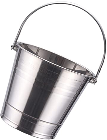 Eiseimer Edelstahl Eiskühler Eiskübel mit Griff 3 L Wein Bier Getränke Behälter Süßigkeiten Bonbons Popcorn Pommes Frites Eimer Hochzeit Party Bar