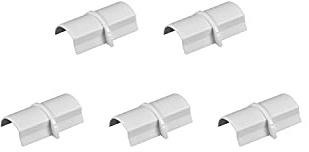 D-Line Medium Cable Raceway Connector, for use with 1.18 (W) x 0.59 (H) Cable Cover - 5-Pack, White