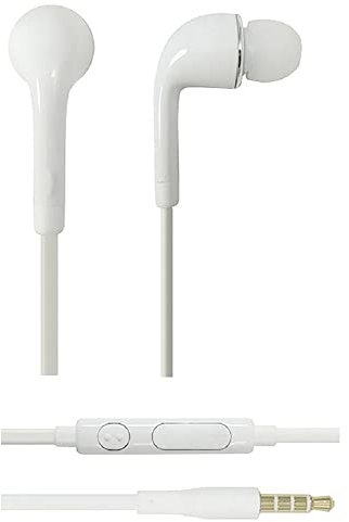 K-S-Trade Qualitativ & Innovativ Kopfhörer Headset Für Asus ROG Phone 5s Pro Mit Mikrofon U Lautstärkeregler Weiß 3,5mm Klinke Kabel Headphones