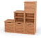 ben+camilla.com Square Massivholz Stufenregal Rechts-Anschlag | Regalwürfel-Set Genf | 114,8 x 117,6 x 32 cm in Kernbuche | mit Schubladen und Aufbewahrungsboxen