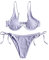 ZAFUL Damen Zweiteiliger Bügel Bikini-Set, Leopardenmuster Criss Cross Push Up High-Cut Gepolsterte Bikini Badeanzug (A-Hellviolett,L)