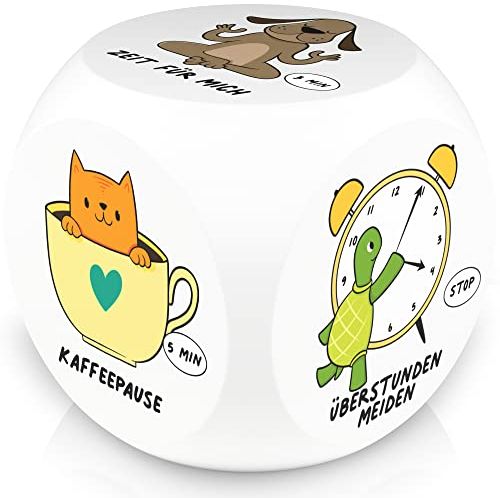 GLÜCKSGUT® Anti-Stress-Würfel | Tierische Pause | Lustiger Stresswürfel | 6 Motive, Geschenkbox & Anleitung | Spielzeug für Stressabbau, Kollegen & Büro Geschenk