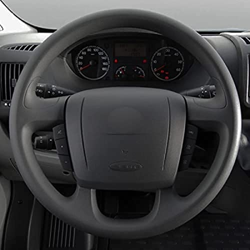 DIY Lenkradbezüge für Peugeot für Citroen Für Fiat Ducato DIY Auto Lenkradhülle Anti-Rutsch Schwarz Echtleder