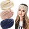LIHELEI Stirnband Damen Winter, Gestrickte Haarreifen für Frauen Mädchen, Verdicken Stirnbänder Ohrenwärmer für Outdoor Sport, Skifahren, Laufen, Workout -Marine,Rosa,Weiß