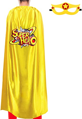 iROLEWIN Superhero-Cape and Mask for Adults Women Men Super Hero Dress-up Costume Spirit Day Team Halloween Party Favors Gift | Super Hero Capes & Masks Set - Easy Halloween Cosplay Outfit for Charity Fun Runs, Masquerades Party Dress-up, Birthday Gifts
