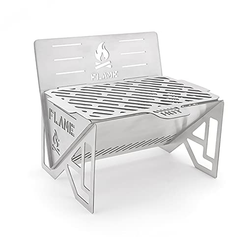 Lixada Outdoor Mobiler und Steckbarer Holzkohlegrill, Abnehmbare Campingkocher, Tragbarer Edelstahlofen Multifunktionales Brennholzofen für Outdoor Camping, Wandern, Picknick, BBQ