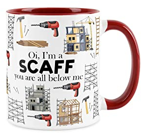 Tasse mit Gerüstdesign, Geschenk für Kaffee/Tee, Weiß