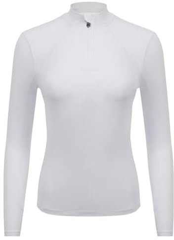 LeMieux Young Rider Base Layer Top - My Long Sleeve Athletic Thermal Shirts - Equestrian Apparel & Gear for Horseback Riding (White/13-14 Years)