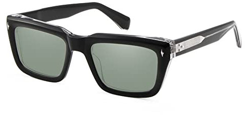 HPIRME Gafas de sol de acetato tono amarillo con gafas de sol antiguas.,Cristal G15,Talla única