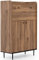 Lomadox Barschrank in Eiche Nb. Wohnzimmer Möbel im modernen Vintage Design, B/H/T ca. 90/140/40 cm