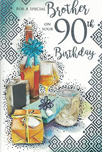 Geburtstagskarte zum 90. Geburtstag, Motiv Whiskey, 22,9 x 15,2 cm, OE