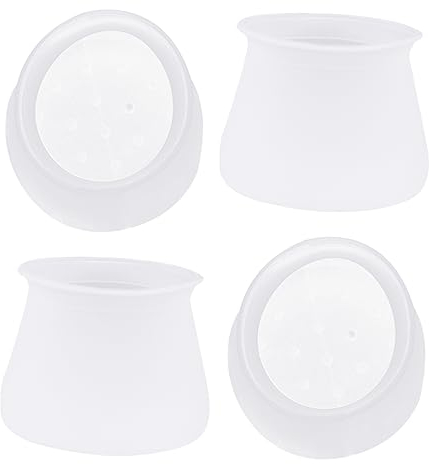 jojofuny Groß 1 Set 4 Stück Silikon-Tisch- Und Stuhlmöbelbeine Tischbeinkappen Silikon-Stuhlbein-Bodenschoner Kunststoff-Stuhlmatte Kunststoff-Tischschutz Transparenter Stuhl Weiße Füße