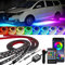 4 Set Bodenbeleuchtungs Kit für Auto, APP-Kontrolle Mehrfarbige Unterbodenleuchten für Autos, Musiksynchronisation RGB Streifenlicht, 252 wasserdichte LEDs für Auto Lastwagen und SUV