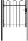 Homgoday 1 x 1 m Black Steel Gate with Arches for Outdoor Garden Fence Gate Pedestrian Fence Gate Barrier for Yard Garden Gate
