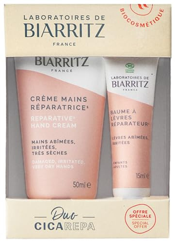 Laboratoires de Biarritz Bio-Repair-Handcreme, 50 ml + Lippenbalsam, Bio 15 ml