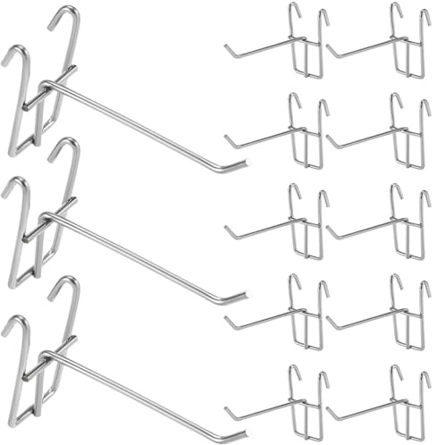 WOONEKY 30Pcs Metal Grid Mesh Hooks Heavy Duty Wall Hooks for Grid Panels