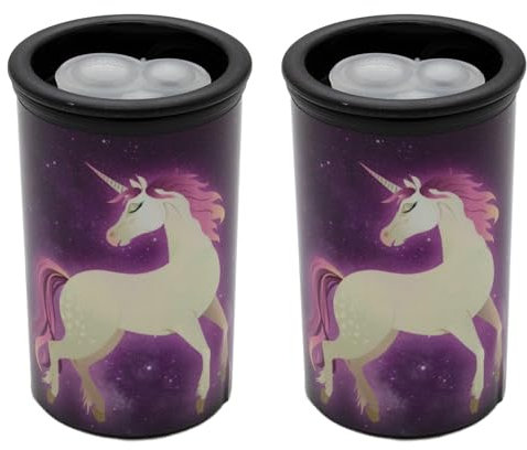 KUM AZ3800016 - Anspitzer mit Behälter, Unicorn, 2 Spitzer für dicke und dünne Stifte, 8 und 11 mm