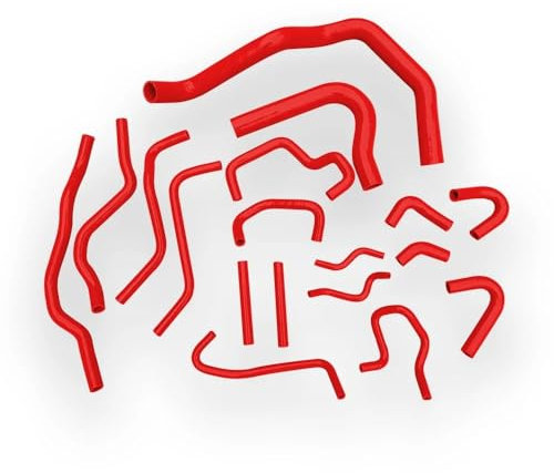 MKKDYC Refrigerante Manguitos Compatible con Mitsubishi para Pajero para Montero V73 V75 V77 Manguera De Calentador De Radiador Refrigerante De Silicona Mangueras De Radiador De Motor De Coche(Red)