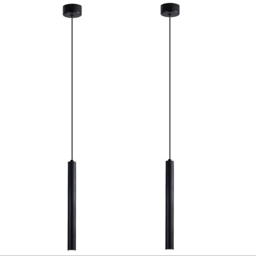 LIGKIN 2PCS Hängeleuchte LED Moderne Kronleuchte Minimalistische Design LED Pendelleuchte Aluminium Deckenleuchte Weiß für Esszimmer Schlafzimmer Wohnzimmer Restaurant, Schwarz