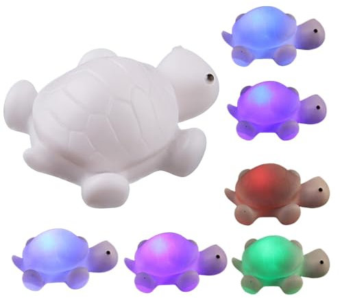 Tanxier Veilleuse Tortue pour Chambre d'enfant,Lampe veilleuse,7 Couleurs Changeantes Lampe en Forme de Tortue Veilleuse Animale Mignonne,Lumière de Noël pour la Décoration-5/7 Pièces