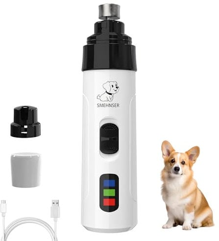 Pet Nail Grinder - Electric Dog Nails Claws Grinders, Silent Diamond Bit Puppy Nails Clippers File Trimmer for Small Medium Large Dog Cat