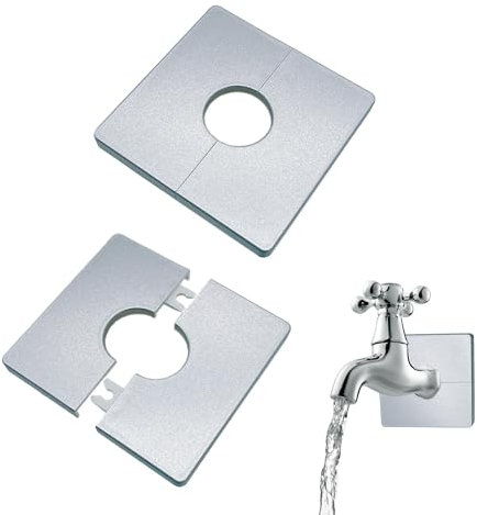 YJFY 2 Stück Geteilter Wandflansch Rosetten Abdeckung Heizungsrohr Rosette Rosettenplatte Abdeckrosette Abs-Material Haltbarkeit Geeignet für Wasserleitungen,Gasleitungen,Heizkörper(Silber, 26 mm)