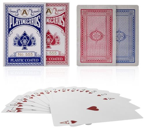 Carte da gioco in plastica - 2 Set Carte da Poker o Burraco - Scala 40 - Dimensioni del bridge - Indice standard,Ramino San Siro PRO Carte da Gioco, Multicolore, da 10 a 99 anni