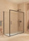 SOULBATH Mampara Angular corredera + Fijo + Lateral Fijo, con Perfil Inferior, Fácil instalación Vidrio de Seguridad 6mm antical, 110-114cm Ancho x Fijo 67,5-70cm H=195cm, Negro Mate