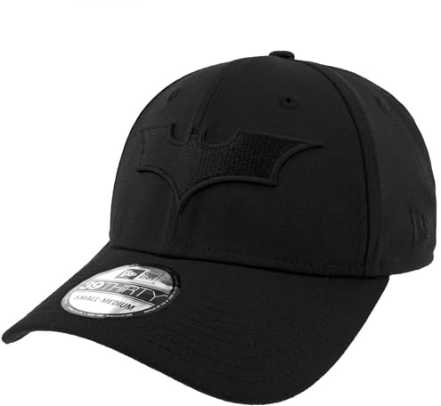 New Era Batman Dark Knight Trilogy Logo Schwarz auf Schwarz 39Thirty Fitted Hat