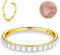 BodyBonita G23 Titan CZ Nasenring Creolen - 20G Septumringe Nasenpiercings Clicker Knorpelohrring für Frauen Helix Rook Tragus Conch Piercing Schmuck Daith Ring 14 Karat Vergoldet 8mm