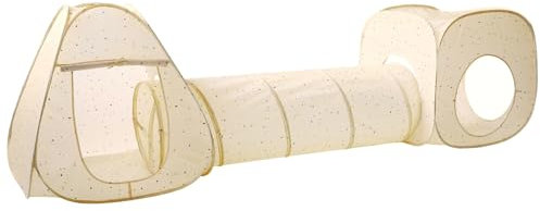 3 Sprouts Spielzelt Mit Tunnel Set - Kinder Tunnel Indoor - Krabbeltunnel Zelt Für Kinderzimmer - Terrazzo Beige