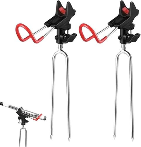 2 Pezzi Supporto per Canne da Pesca, Portacanne Porta Canne da Pesca in Acciaio Inossidabile Regolabile a 360°, per Pescas in Fiume, Pescas in Mare, Pescas in Spiaggia