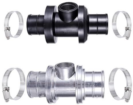 Raccord de tuyau en plastique for accessoires d'irrigation agricole de 2 à 1 avec collier de serrage fixe, raccord rapide for tuyau d'incendie(Aluminum)